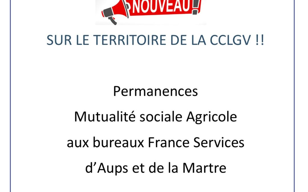 Permanences MSA à Aups