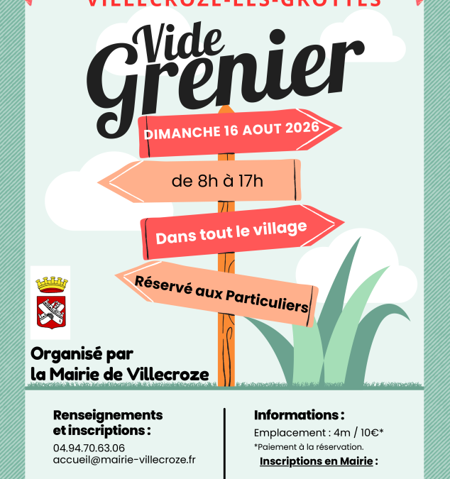 Inscriptions pour le vide-greniers d&rsquo;août